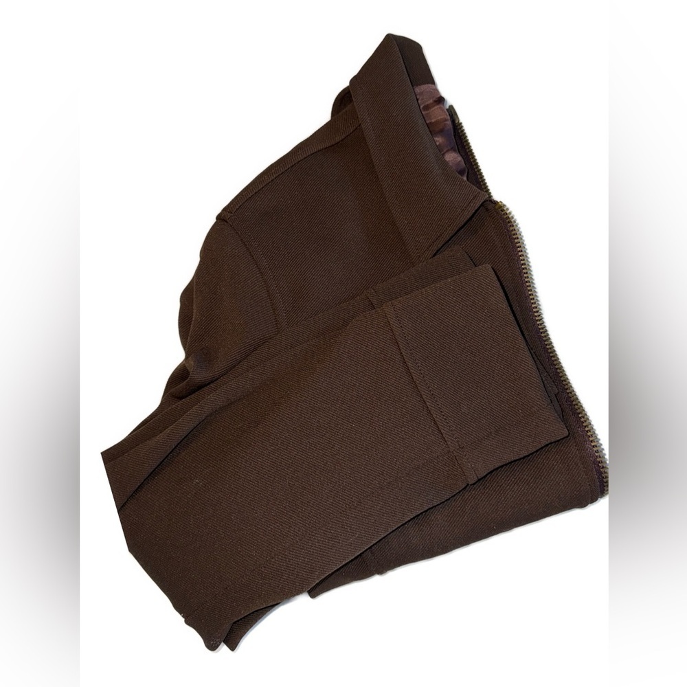 Karen Kane Lifestyle Chocolate Brown Zip Jacket Workwear Minimalist Size 8 - Picture 4 of 11